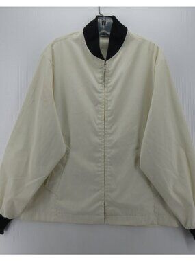 VINTAGE Maine Guide Jacket XL Cream Bi Swing Windbreaker USA Made *